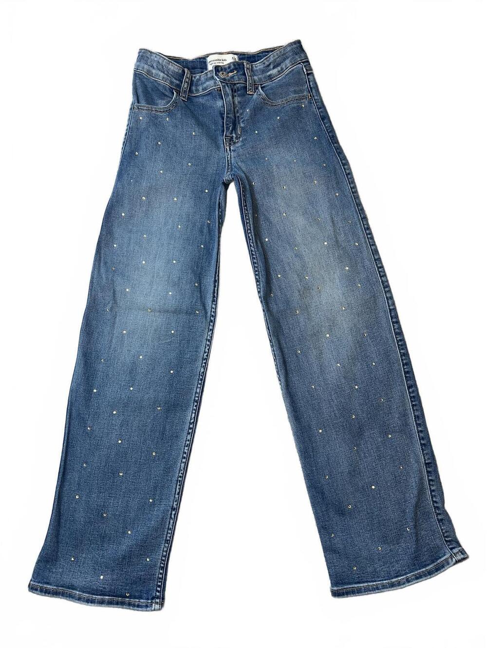 Girls Abercrombie Kids High-Rise Wide Leg, Size 9/10 Long Pearls